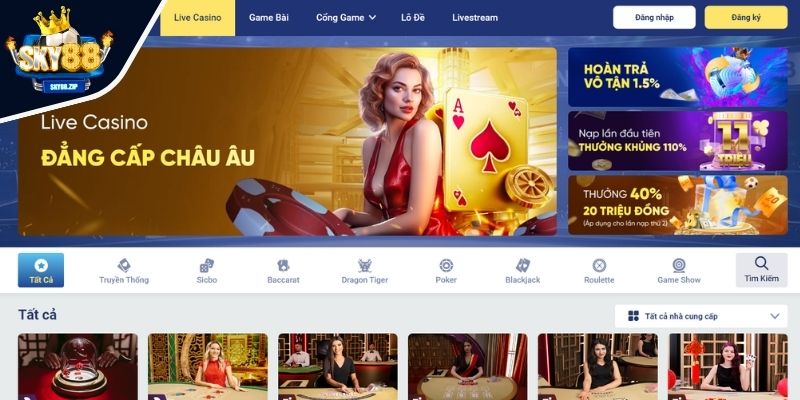 Cái nhìn tổng quan về Live Casino SKY88