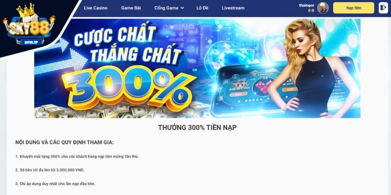 Khuyến mãi nâng tầm trải nghiệm Live Casino SKY88