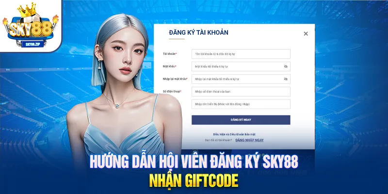 Hướng dẫn hội viên đăng ký SKY88 nhận giftcode